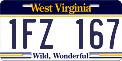 WV license plate 1FZ167