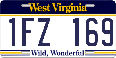 WV license plate 1FZ169