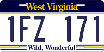 WV license plate 1FZ171