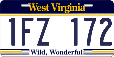 WV license plate 1FZ172