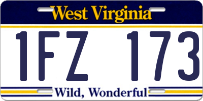 WV license plate 1FZ173