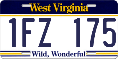 WV license plate 1FZ175
