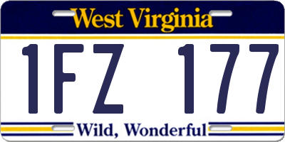 WV license plate 1FZ177