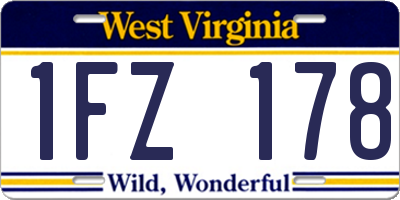 WV license plate 1FZ178