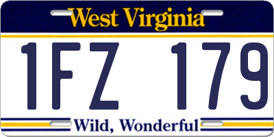 WV license plate 1FZ179