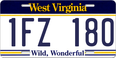 WV license plate 1FZ180