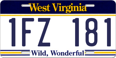 WV license plate 1FZ181