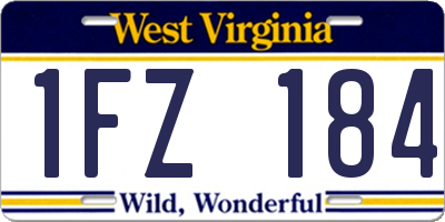 WV license plate 1FZ184