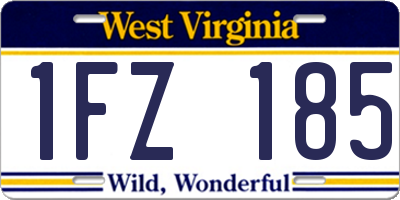WV license plate 1FZ185