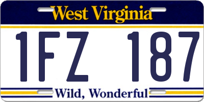 WV license plate 1FZ187