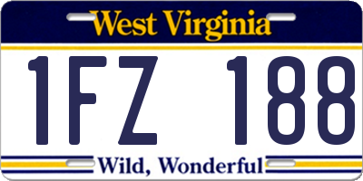 WV license plate 1FZ188