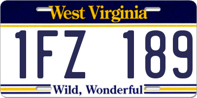 WV license plate 1FZ189