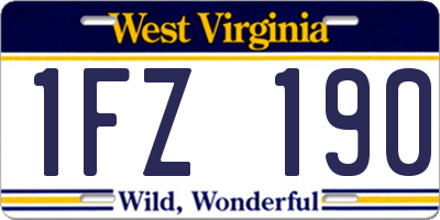 WV license plate 1FZ190