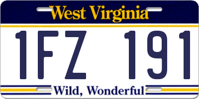 WV license plate 1FZ191