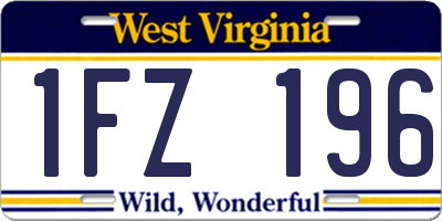 WV license plate 1FZ196