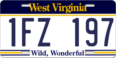 WV license plate 1FZ197