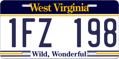 WV license plate 1FZ198
