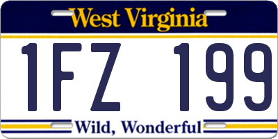 WV license plate 1FZ199