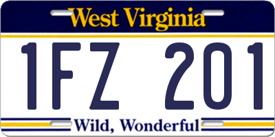 WV license plate 1FZ201
