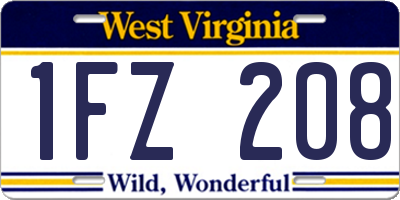 WV license plate 1FZ208