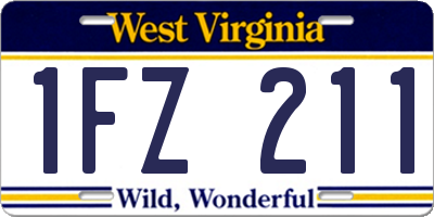 WV license plate 1FZ211