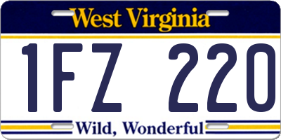 WV license plate 1FZ220