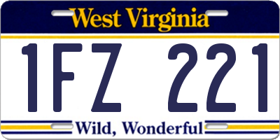 WV license plate 1FZ221