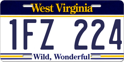 WV license plate 1FZ224