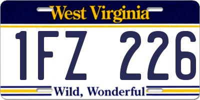 WV license plate 1FZ226