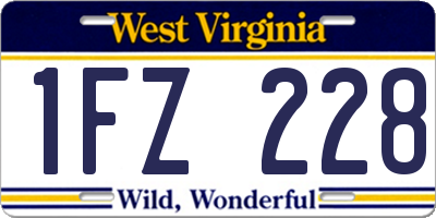 WV license plate 1FZ228