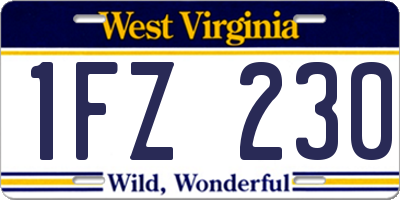 WV license plate 1FZ230