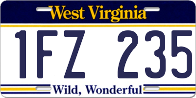 WV license plate 1FZ235