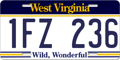 WV license plate 1FZ236