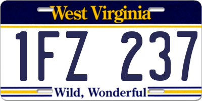 WV license plate 1FZ237