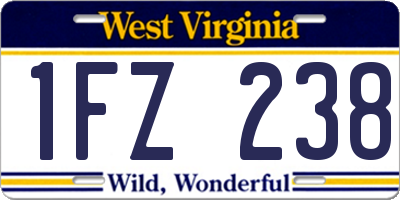 WV license plate 1FZ238