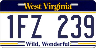 WV license plate 1FZ239