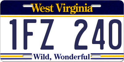 WV license plate 1FZ240