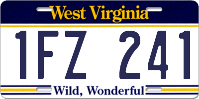 WV license plate 1FZ241
