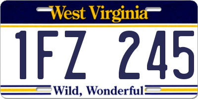 WV license plate 1FZ245