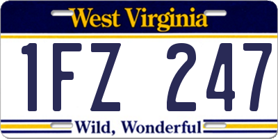 WV license plate 1FZ247