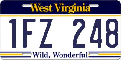 WV license plate 1FZ248