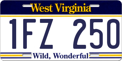 WV license plate 1FZ250