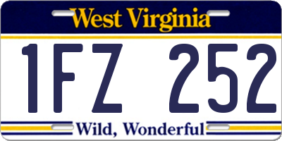 WV license plate 1FZ252
