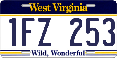 WV license plate 1FZ253