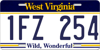 WV license plate 1FZ254