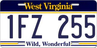 WV license plate 1FZ255