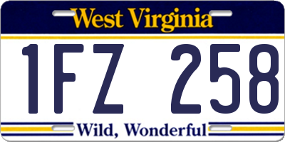 WV license plate 1FZ258