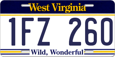 WV license plate 1FZ260