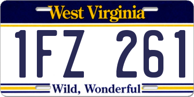 WV license plate 1FZ261