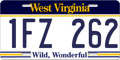 WV license plate 1FZ262